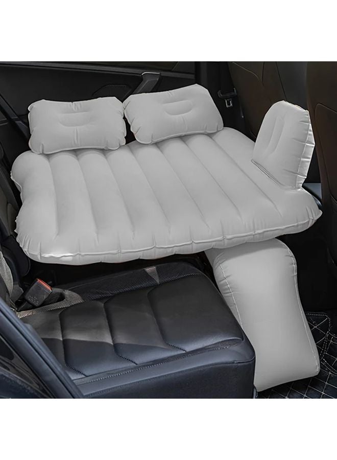 Grey Portable Inflatable Car Seat Bed Air Mattress with Pump for SUV RV Camping Travel - Image 1